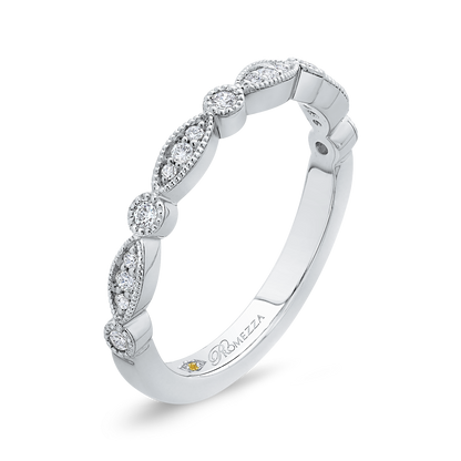 Round Diamond Half-Eternity Wedding Band in 14K White Gold