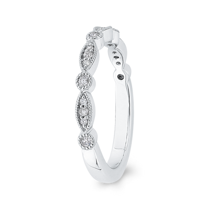 Round Diamond Half-Eternity Wedding Band in 14K White Gold