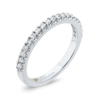 Round Diamond Half-Eternity Wedding Band in 14K White Gold