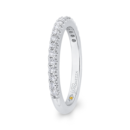 Round Diamond Half-Eternity Wedding Band in 14K White Gold