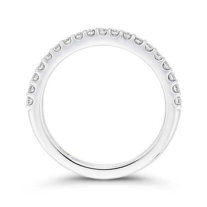 Round Diamond Half-Eternity Wedding Band in 14K White Gold