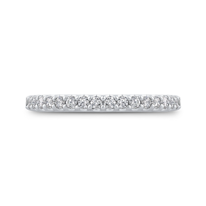 Round Diamond Half-Eternity Wedding Band in 14K White Gold