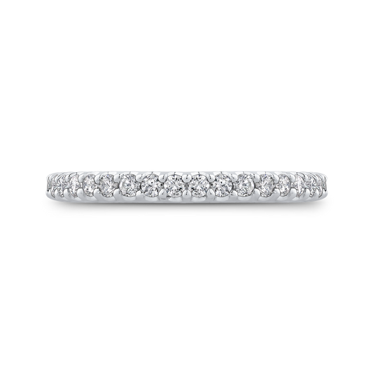 Round Diamond Half-Eternity Wedding Band in 14K White Gold