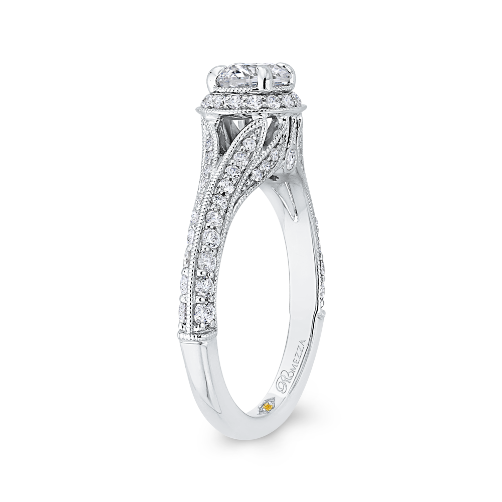 Diamond Vintage Engagement Ring in 14K White Gold