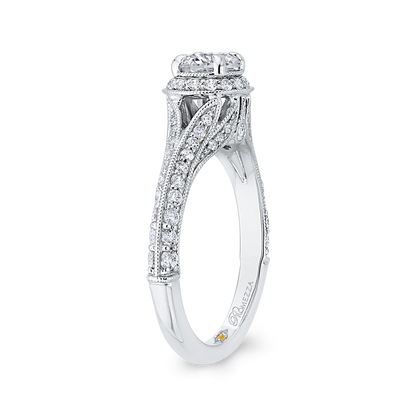 Diamond Vintage Engagement Ring in 14K White Gold