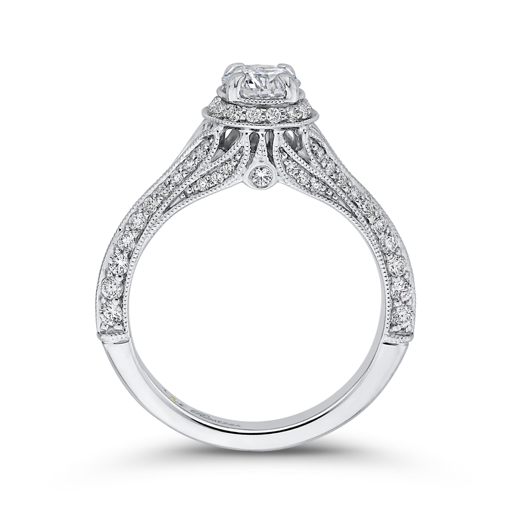 Diamond Vintage Engagement Ring in 14K White Gold