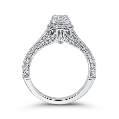 Diamond Vintage Engagement Ring in 14K White Gold