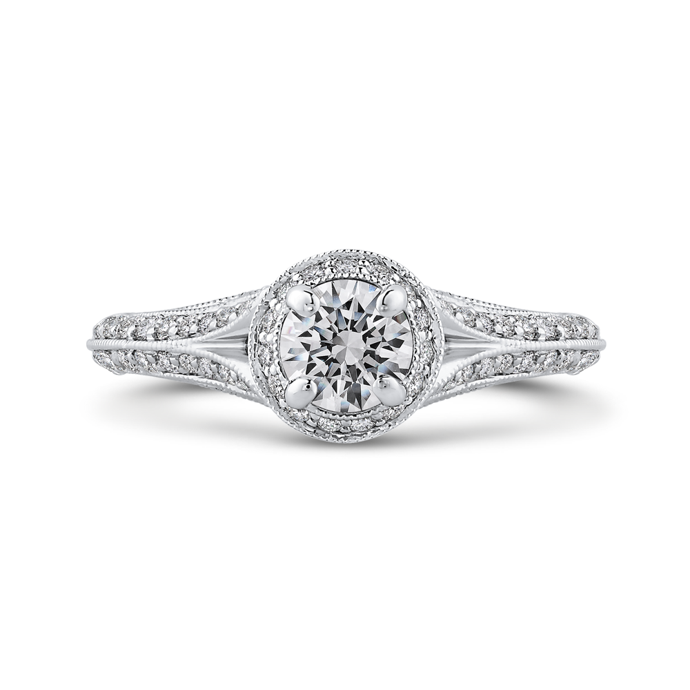 Diamond Vintage Engagement Ring in 14K White Gold