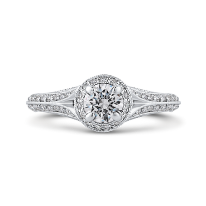 Diamond Vintage Engagement Ring in 14K White Gold