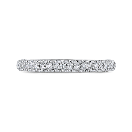 Round Diamond Half-Eternity Wedding Band in 14K White Gold