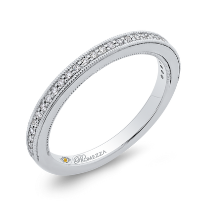 Round Diamond Half-Eternity Wedding Band in 14K White Gold