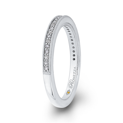Round Diamond Half-Eternity Wedding Band in 14K White Gold