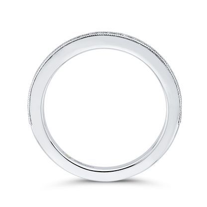 Round Diamond Half-Eternity Wedding Band in 14K White Gold