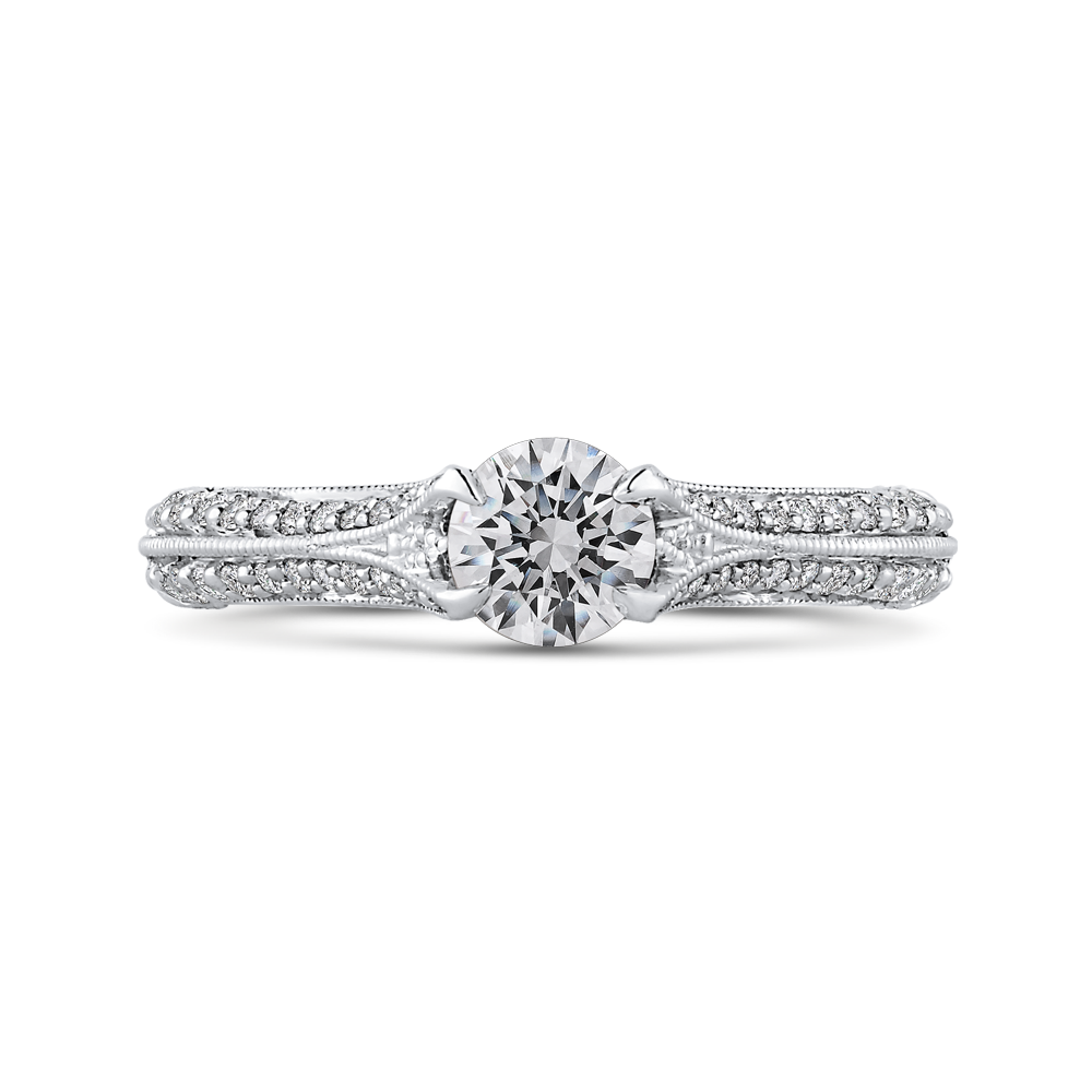 Split Shank Diamond Engagement Ring in 14K White Gold