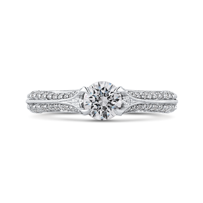 Split Shank Diamond Engagement Ring in 14K White Gold