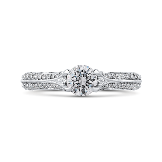 Split Shank Diamond Engagement Ring in 14K White Gold