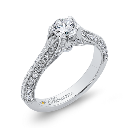 Split Shank Diamond Engagement Ring in 14K White Gold