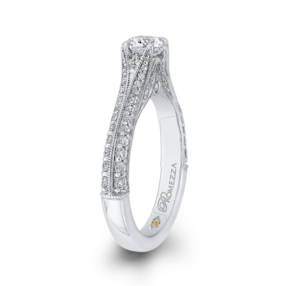 Split Shank Diamond Engagement Ring in 14K White Gold