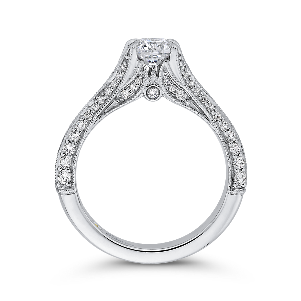 Split Shank Diamond Engagement Ring in 14K White Gold