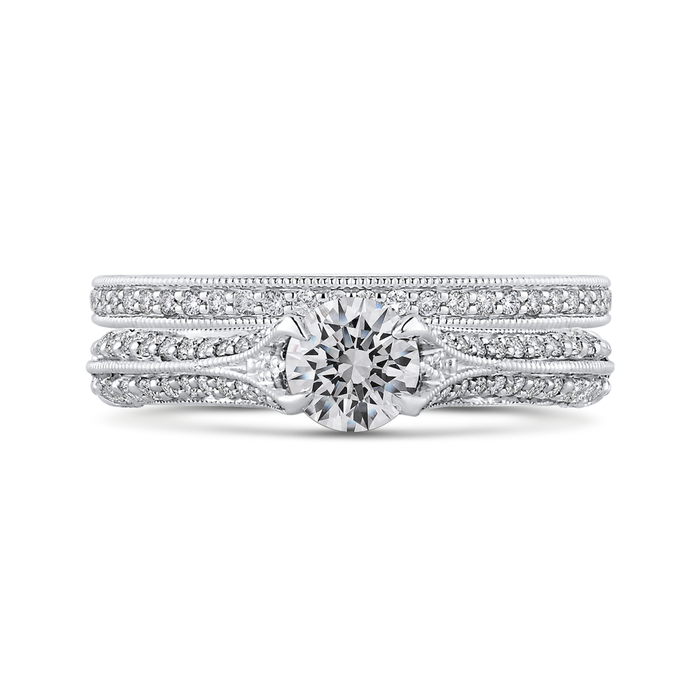 Split Shank Diamond Engagement Ring in 14K White Gold