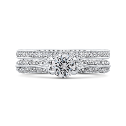 Split Shank Diamond Engagement Ring in 14K White Gold