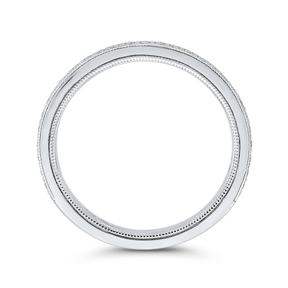 Round Diamond Half-Eternity Wedding Band in 14K White Gold