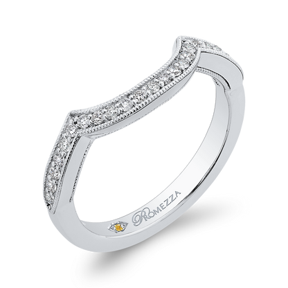 Round Diamond Half-Eternity Wedding Band in 14K White Gold