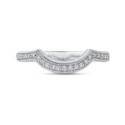 Round Diamond Half-Eternity Wedding Band in 14K White Gold