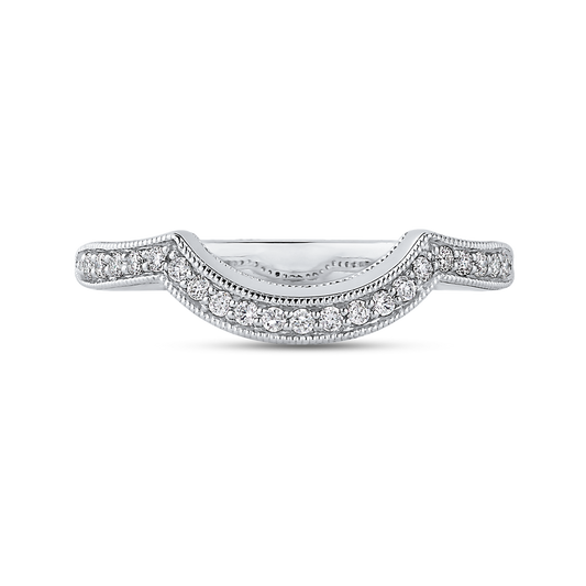 Round Diamond Half-Eternity Wedding Band in 14K White Gold