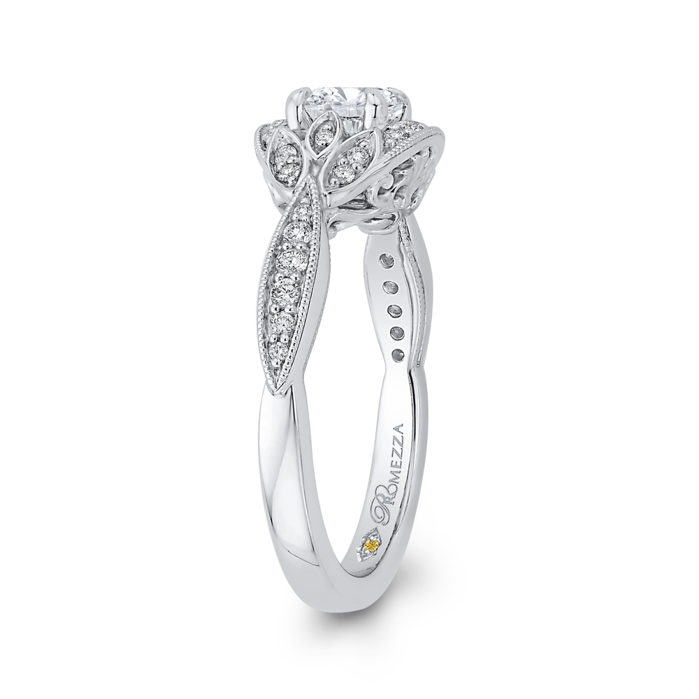 Round Diamond Engagement Ring in 14K White Gold