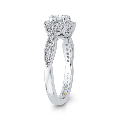 Round Diamond Engagement Ring in 14K White Gold