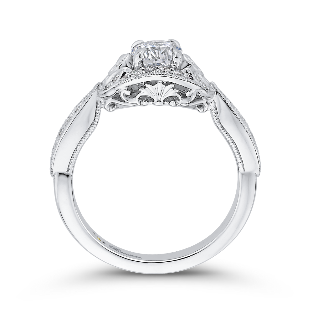 Round Diamond Engagement Ring in 14K White Gold