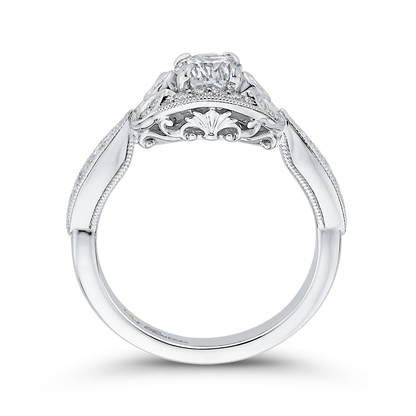 Round Diamond Engagement Ring in 14K White Gold