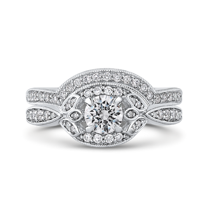 Round Diamond Engagement Ring in 14K White Gold