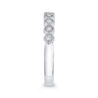 Round Diamond Half-Eternity Wedding Band in 14K White Gold