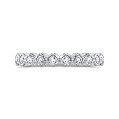 Round Diamond Half-Eternity Wedding Band in 14K White Gold