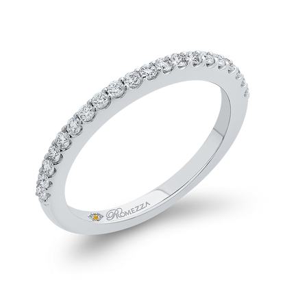 Round Diamond Half-Eternity Wedding Band in 14K White Gold