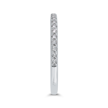 Round Diamond Half-Eternity Wedding Band in 14K White Gold