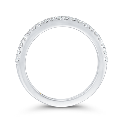 Round Diamond Half-Eternity Wedding Band in 14K White Gold