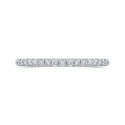 Round Diamond Half-Eternity Wedding Band in 14K White Gold