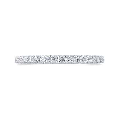 Round Diamond Half-Eternity Wedding Band in 14K White Gold
