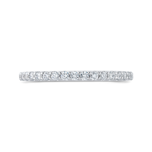 Round Diamond Half-Eternity Wedding Band in 14K White Gold