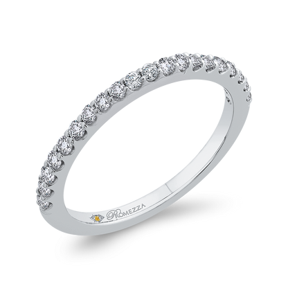 Round Diamond Half-Eternity Wedding Band in 14K White Gold