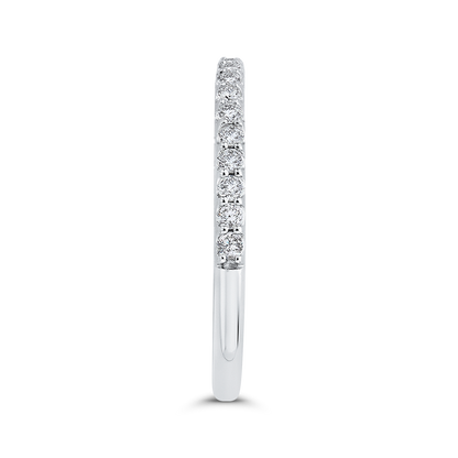 Round Diamond Half-Eternity Wedding Band in 14K White Gold
