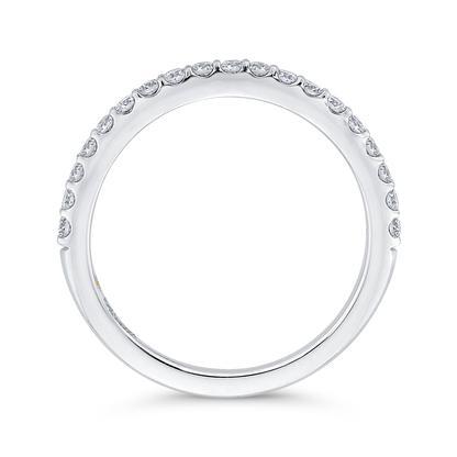 Round Diamond Half-Eternity Wedding Band in 14K White Gold
