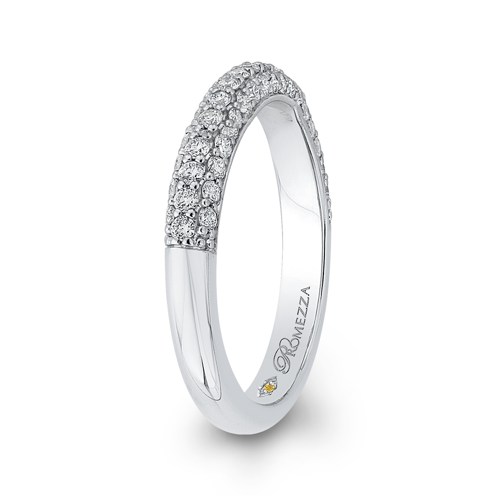 Round Diamond Half-Eternity Wedding Band in 14K White Gold