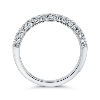 Round Diamond Half-Eternity Wedding Band in 14K White Gold