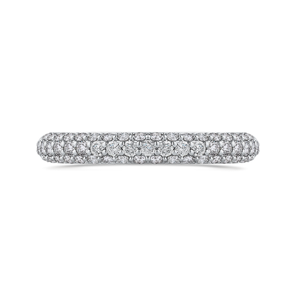 Round Diamond Half-Eternity Wedding Band in 14K White Gold