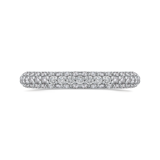 Round Diamond Half-Eternity Wedding Band in 14K White Gold