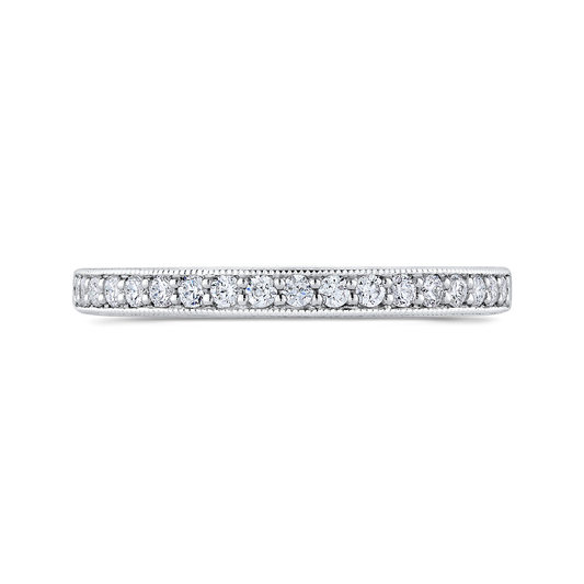 Round Diamond Half-Eternity Wedding Band in 14K White Gold